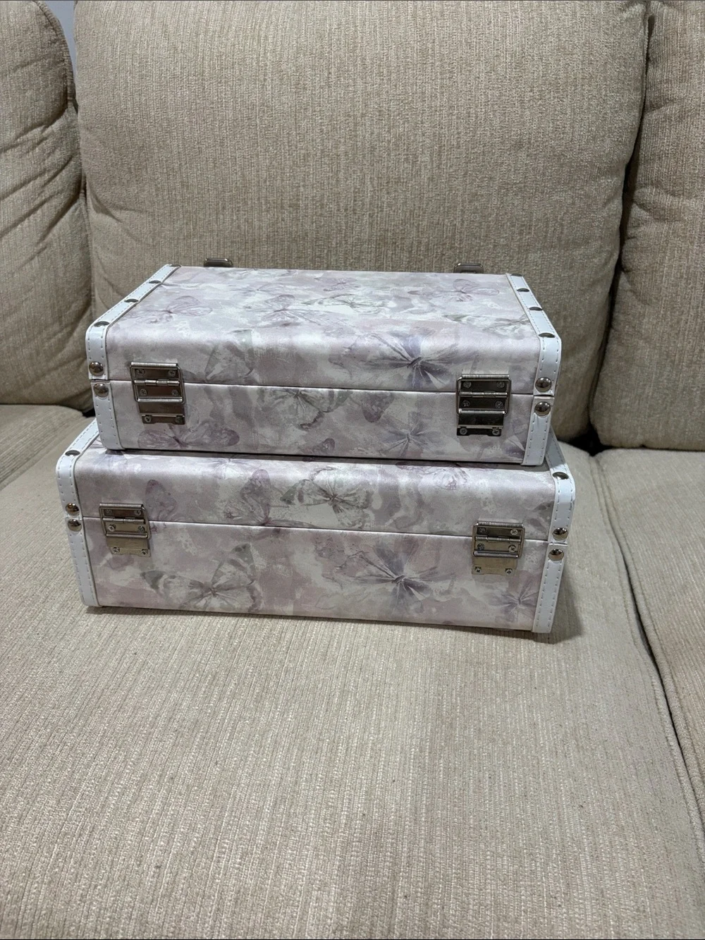 Marshalls Floral Pink & White Decorative Storage Trunks